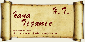Hana Tijanić vizit kartica